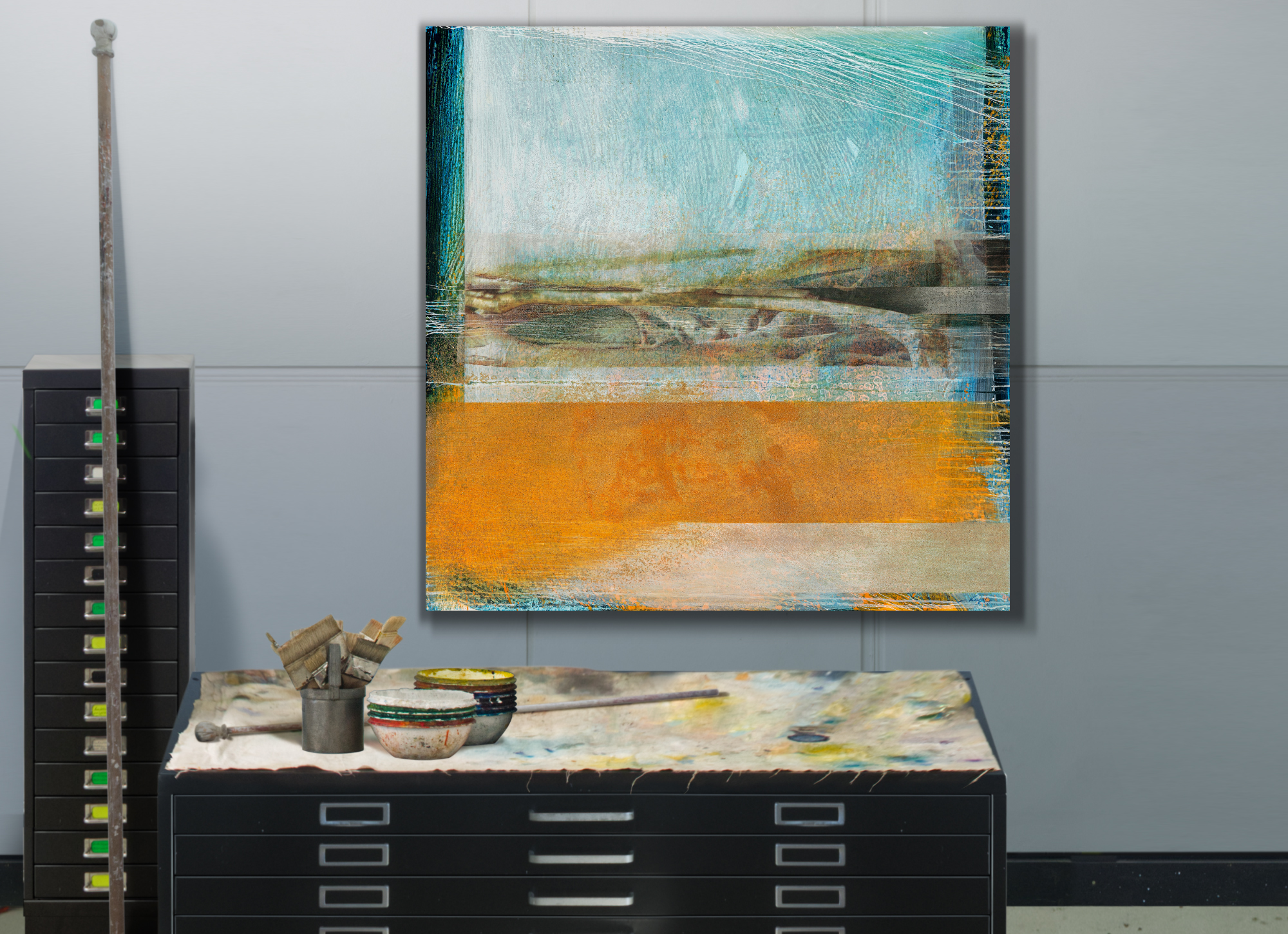 NR.45 GemäldeDruck 100x100cm Australische Landschaft V